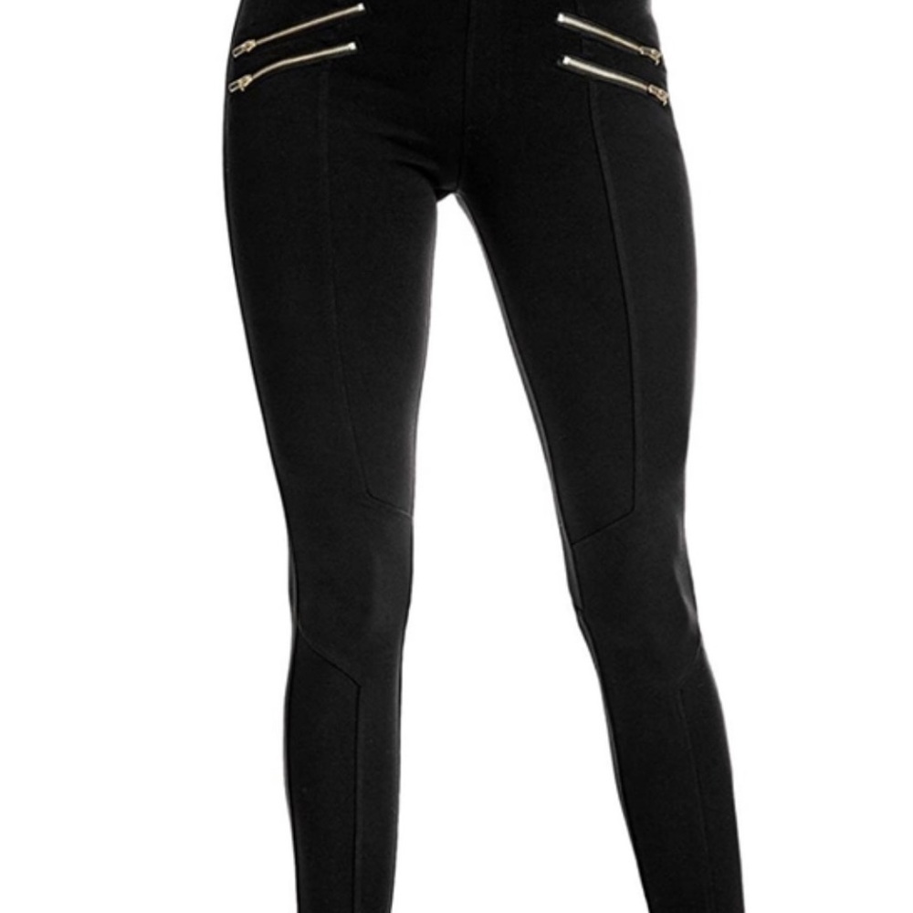 Guess | Women’s Gray Anja Double Zip Ponte Leggings - Picture 5 of 5